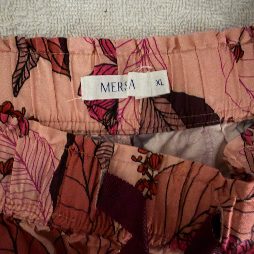 Mersea Rosewood Floral Cotton Pajama Set XL Botanical Lounge Sleepwear - Picture 8 of 10